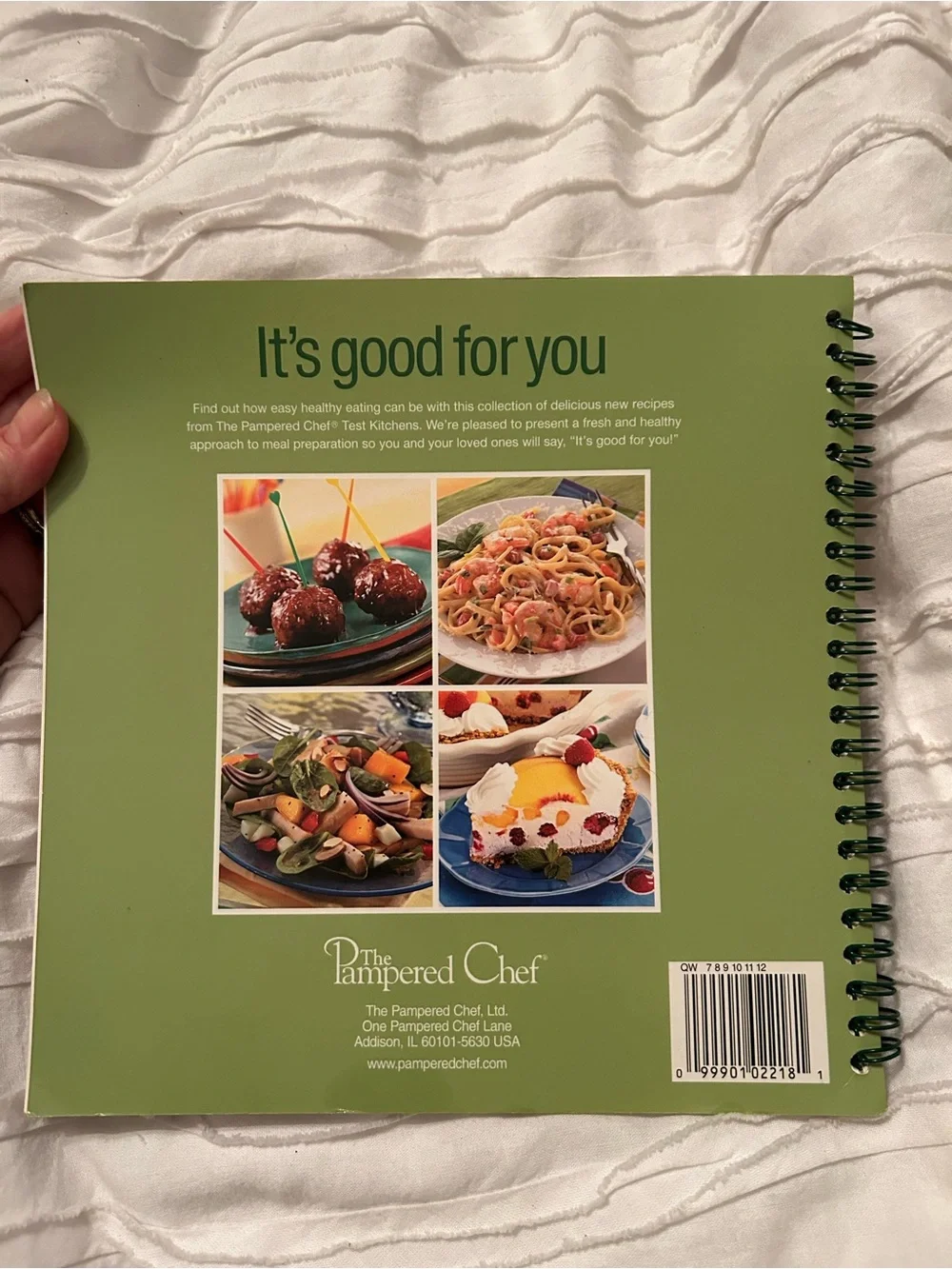 Pampered Chef It's Good For You Cookbook - Green and White